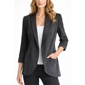 Harlowe & Graham Black XL Open Blazer With Pockets